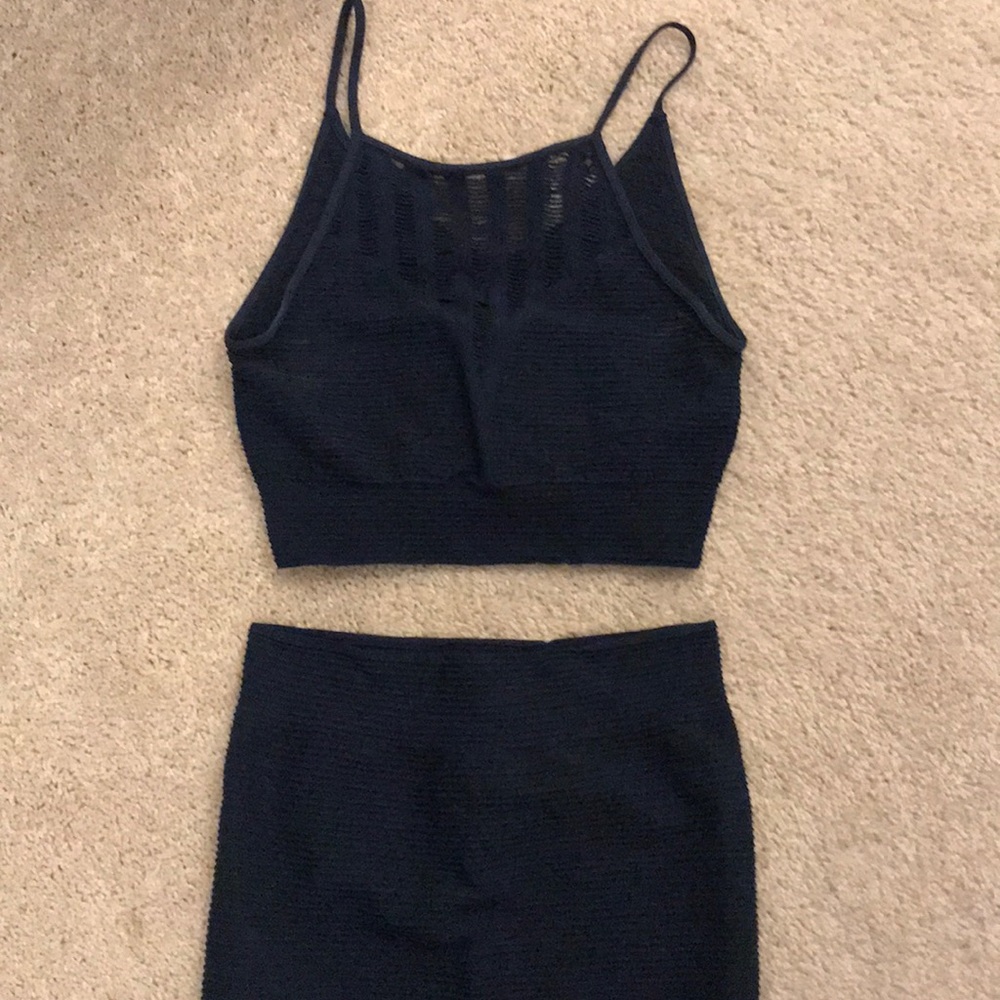 Two piece knit navy set